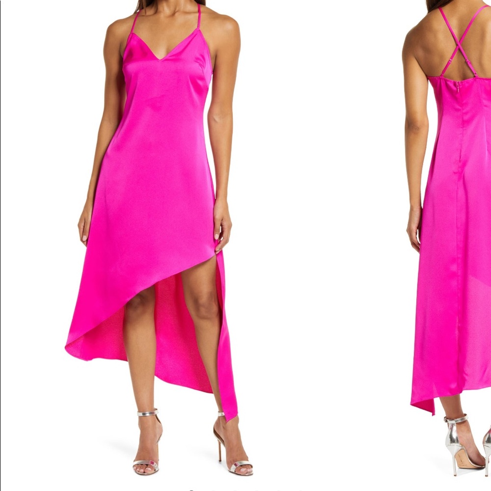 Pink slip dress